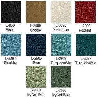 1967 Standard Bucket Seat Upholstery Color Chart