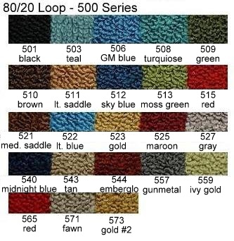 1967 Ford Falcon Molded Carpet Color Options