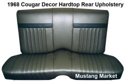 1968 68 Cougar Decor Rear Bench Seat Upholstery