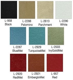1965 Mustang Pony Bucket Seat Upholstery Color Chart