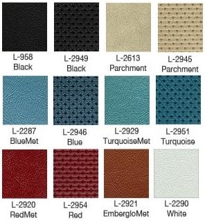 1966 Mustang Standard Bench Seat Upholstery Color Chart