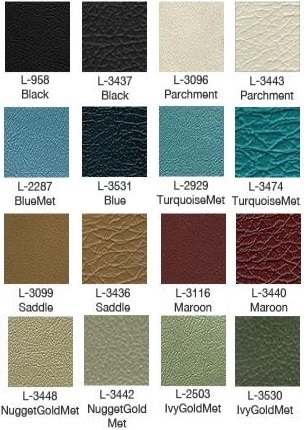 1968 Mustang Standard Bench Seat Upholstery Color Chart