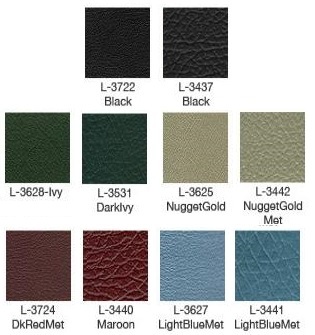 1969 Mustang Standard Bucket Seat Upholstery Color Chart
