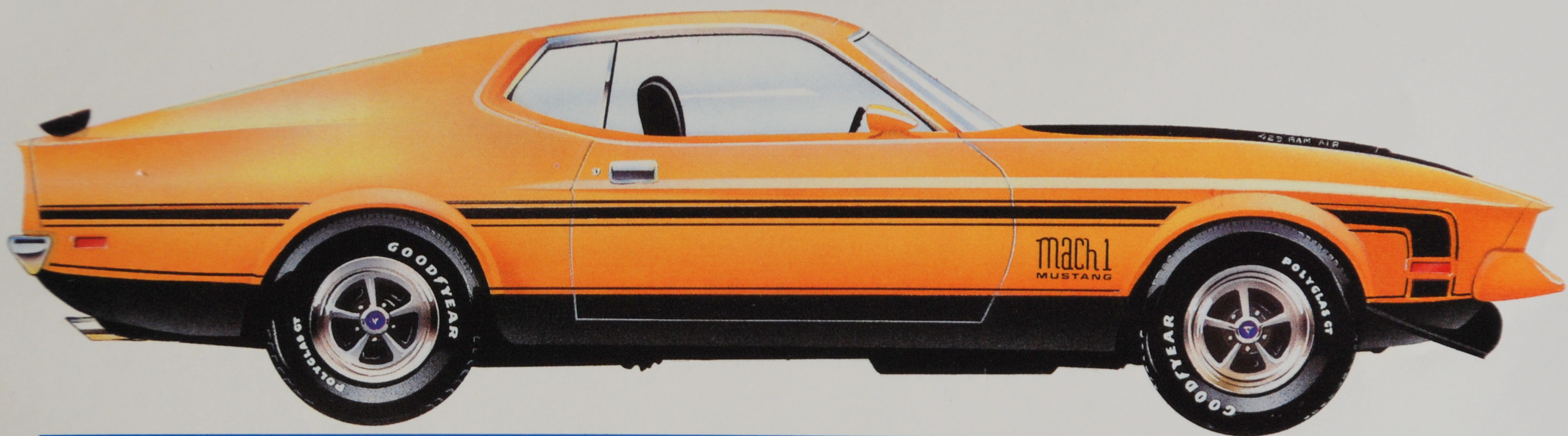 1/64 '71 Mustang Mach 1 Stripes Decal SCR-0889 