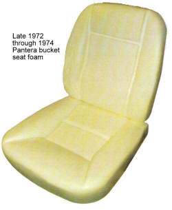 1972 1973 1974 Pantera Bucket Seat Foam