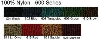 1971, 1972, 1973 Mercury Cougar Molded Carpet Color Options